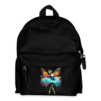 Ballerina with butterfly wings butterflies tutu - Kids' Backpack - black - Front