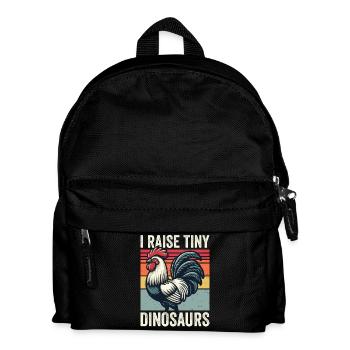 Ich ziehe winzige Dinosaurier auf Jahrgang Huhn lustige Farm - Kinder Rucksack - Schwarz - Vorne