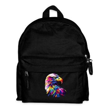 Aigle Pop Art Couleurs vives Aigle royal Pygargue à queue blanche - Sac à dos Enfant - noir - Devant