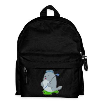 Seehund Golf Golfschläger - Kinder Rucksack - Schwarz - Vorne