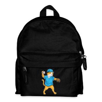 Cat Baseball Baseball Glove Sports - Kids' Backpack - black - Front