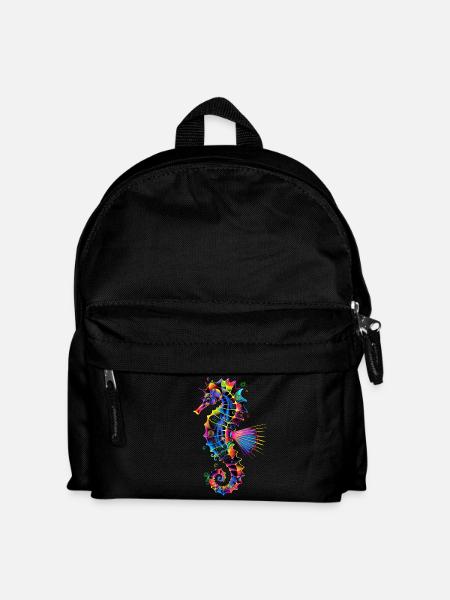Hippocampe Pop Art Aquariophile coloré Hippocampe mignon - Sac à dos Enfant - noir