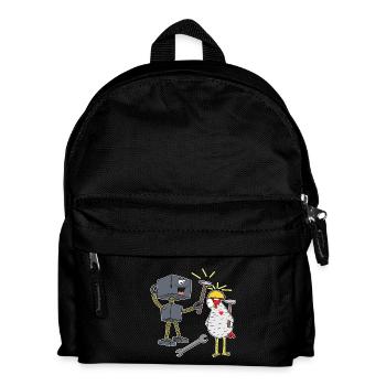 Handwerker Robotter Huhn Werkzeug Maschine Technik - Kinder Rucksack - Schwarz - Vorne
