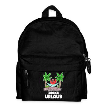 Urlaub Ferien Frei - Kinder Rucksack - Schwarz - Vorne