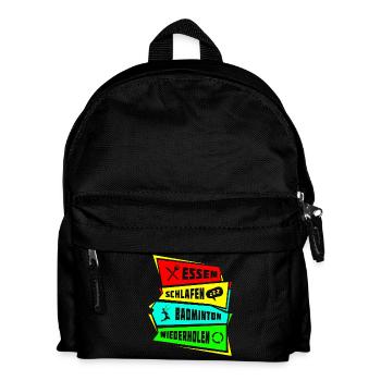 Eat Sleep Repeat badminton - Kids' Backpack - black - Front