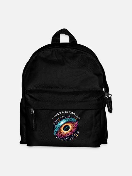 Wurmloch Abkürzung Astrophysik Zeitreise Raumzeit - Kinder Rucksack - Schwarz