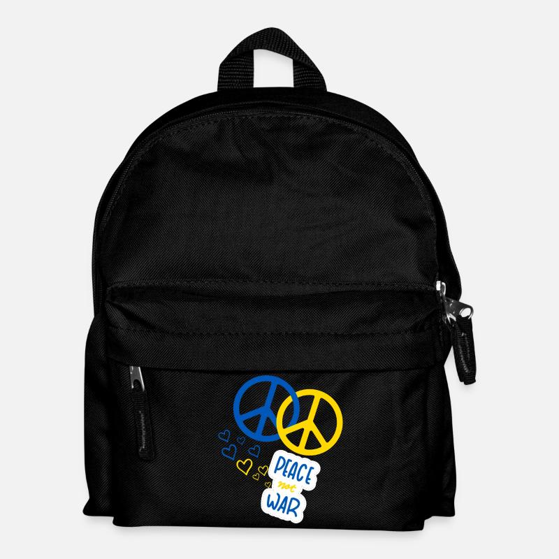 Frieden statt Krieg (Gelb & Blau) - Kinder Rucksack - Schwarz