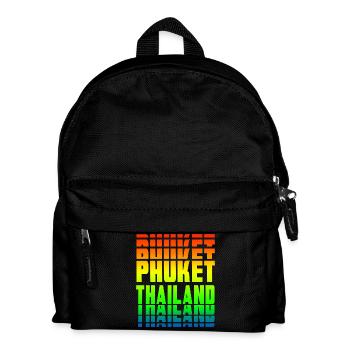 Phuket Thailand Regenbogen Design - Kinder Rucksack - Schwarz - Vorne