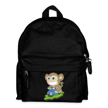 Affe Motorroller - Kinder Rucksack - Schwarz - Vorne