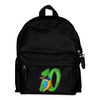 10th Birthday Motif Kingfisher - ten years old - Kids' Backpack - black - Front