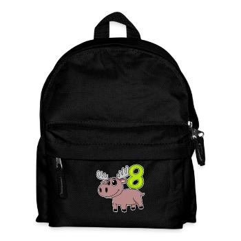 Motif 8e anniversaire Moose - Huit ans - Sac à dos Enfant - noir - Devant