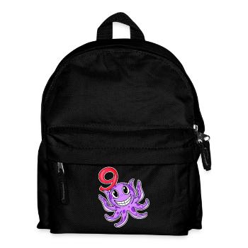 9. Geburtstag Motiv Kraken - neun Jahre alt - Kinder Rucksack - Schwarz - Vorne