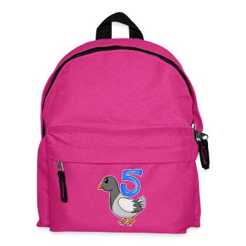 5th Birthday Motif Dove - Five Years Old - Kids' Backpack - fuchsia - Front