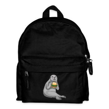 Seal Cheeseburger - Kids' Backpack - black - Front