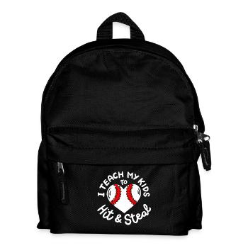 Baseball Baseballspieler - Kinder Rucksack - Schwarz - Vorne