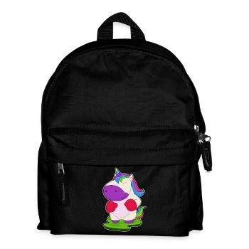 Einhorn Boxer Boxhandschuhe Boxen - Kinder Rucksack - Schwarz - Vorne