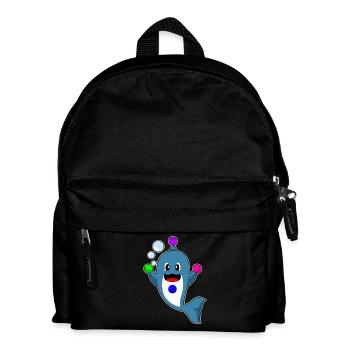 Dolphin juggler juggling - Kids' Backpack - black - Front