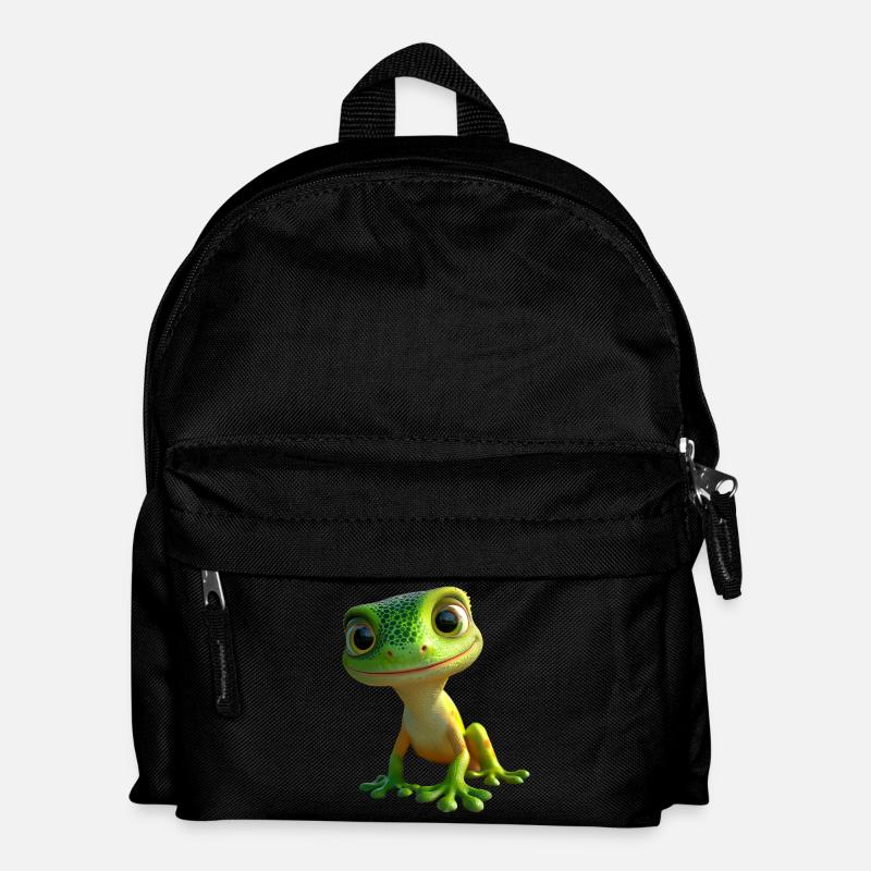 Gecko Eidechse Reptil Geckos Echse Leguan Gekko - Kinder Rucksack - Schwarz