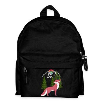 Fuchs Füchse Natur Märchen Wald Natur Baum - Kinder Rucksack - Schwarz - Vorne