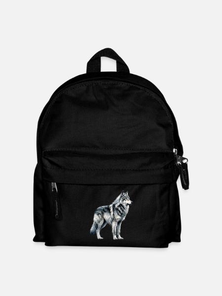 Wolf design Wolf Lover Majestic Wolf - Kids' Backpack - black
