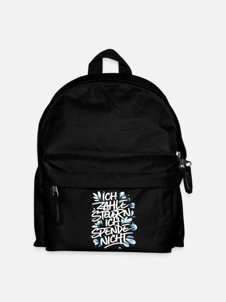 Ich zahle Steuern! ich spende nicht. - Kinder Rucksack - Schwarz