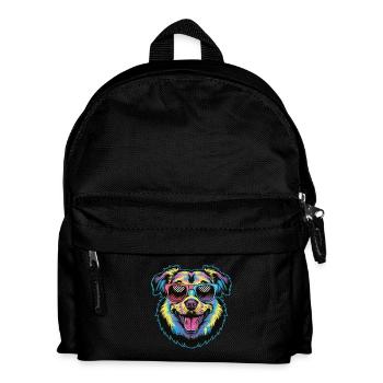 Lunettes de soleil colorées chien drôle mignon amoureux des animaux de compagnie Art - Sac à dos Enfant - noir - Devant