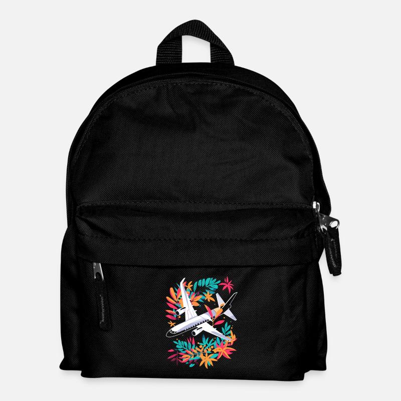 Flugzeug Cartoon - Kinder Rucksack - Schwarz