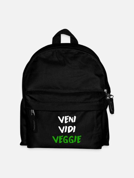 Veni Vidi Veggie Chemise à slogan végétarien drôle - Sac à dos Enfant - noir