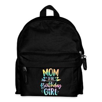 Mom of the Birthday Girl Tie Dye Colorful Bday Mom - Kids' Backpack - black - Front
