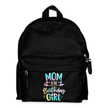 Mom of the Birthday Girl Tie Dye Colorful Bday Mom - Kids' Backpack - black - Front