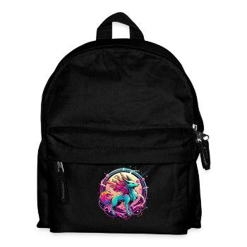 Psychedelic Fox Art - Kids' Backpack - black - Front
