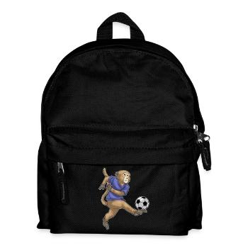 Affe Fußballspieler Fußball - Kinder Rucksack - Schwarz - Vorne