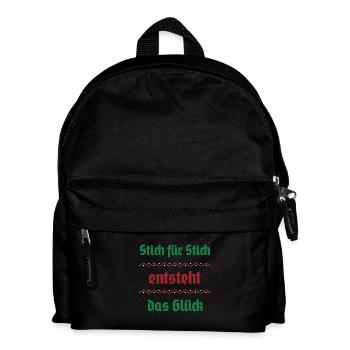 Stitch by stitch, happiness arises - Kids' Backpack - black - Front