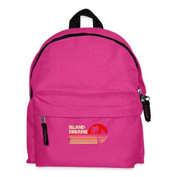 Island Dreams Vintage Sunset Palm Trees Retro Tee - Kids' Backpack - fuchsia - Front