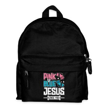 Pink or blue jesus loves you - Kinder Rucksack - Schwarz - Vorne