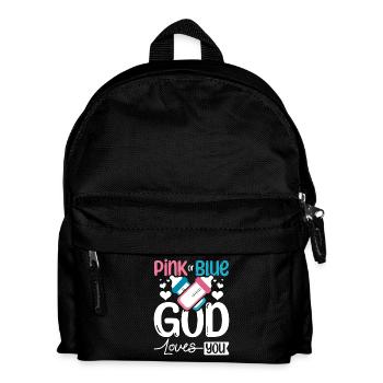 Pink or blue god loves you - Kinder Rucksack - Schwarz - Vorne