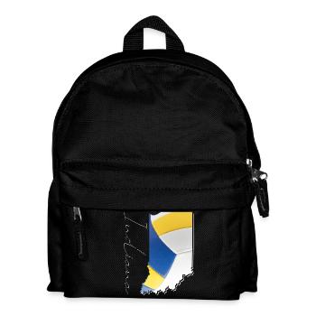 Real Volleyball in Indiana State Map IN - Kids' Backpack - black - Front