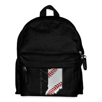 Real Baseball in the Indiana State Map IN - Kids' Backpack - black - Front