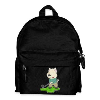 Hund Golf Golfschläger - Kinder Rucksack - Schwarz - Vorne