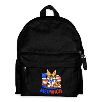Katze amerikanische Flagge 4. Juli - Kinder Rucksack - Schwarz - Vorne