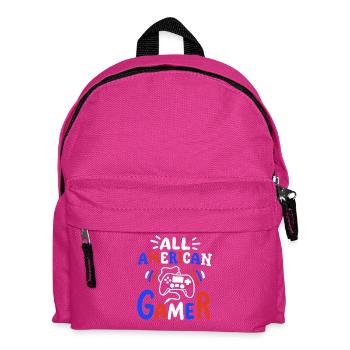 Amerikanischer Gamer 4. Juli - Kinder Rucksack - Fuchsia - Vorne