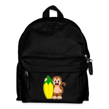Affe Surfen Surfbrett Sommer - Kinder Rucksack - Schwarz - Vorne