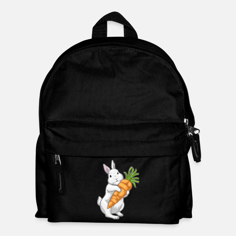 Hase Karotte - Kinder Rucksack - Schwarz