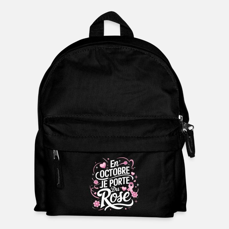 Rosa Oktober Kampf gegen Brustkrebs - Kinder Rucksack - Schwarz