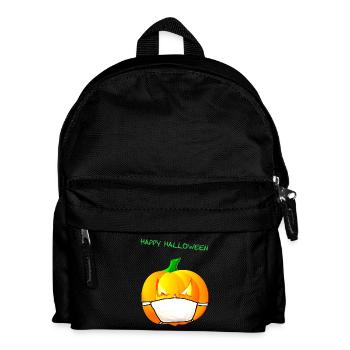 Pumpkin with face mask - Kids' Backpack - black - Front