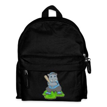 Nilpferd Baseball Baseballschläger - Kinder Rucksack - Schwarz - Vorne