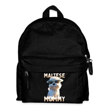 Maltese Mommy Mama Muttertag Mom Süßer Malteser - Kinder Rucksack - Schwarz - Vorne