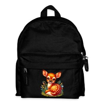 Rehbraun - Kinder Rucksack - Schwarz - Vorne