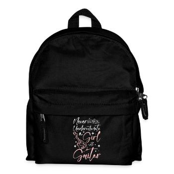 Never underestimate a girl with a guitar - Kids' Backpack - black - Front