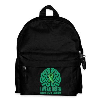 I Wear Green - Grünes Band - Kinder Rucksack - Schwarz - Vorne